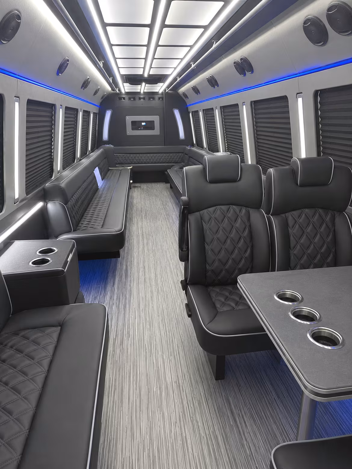 wilmington 25 passenger party bus inside