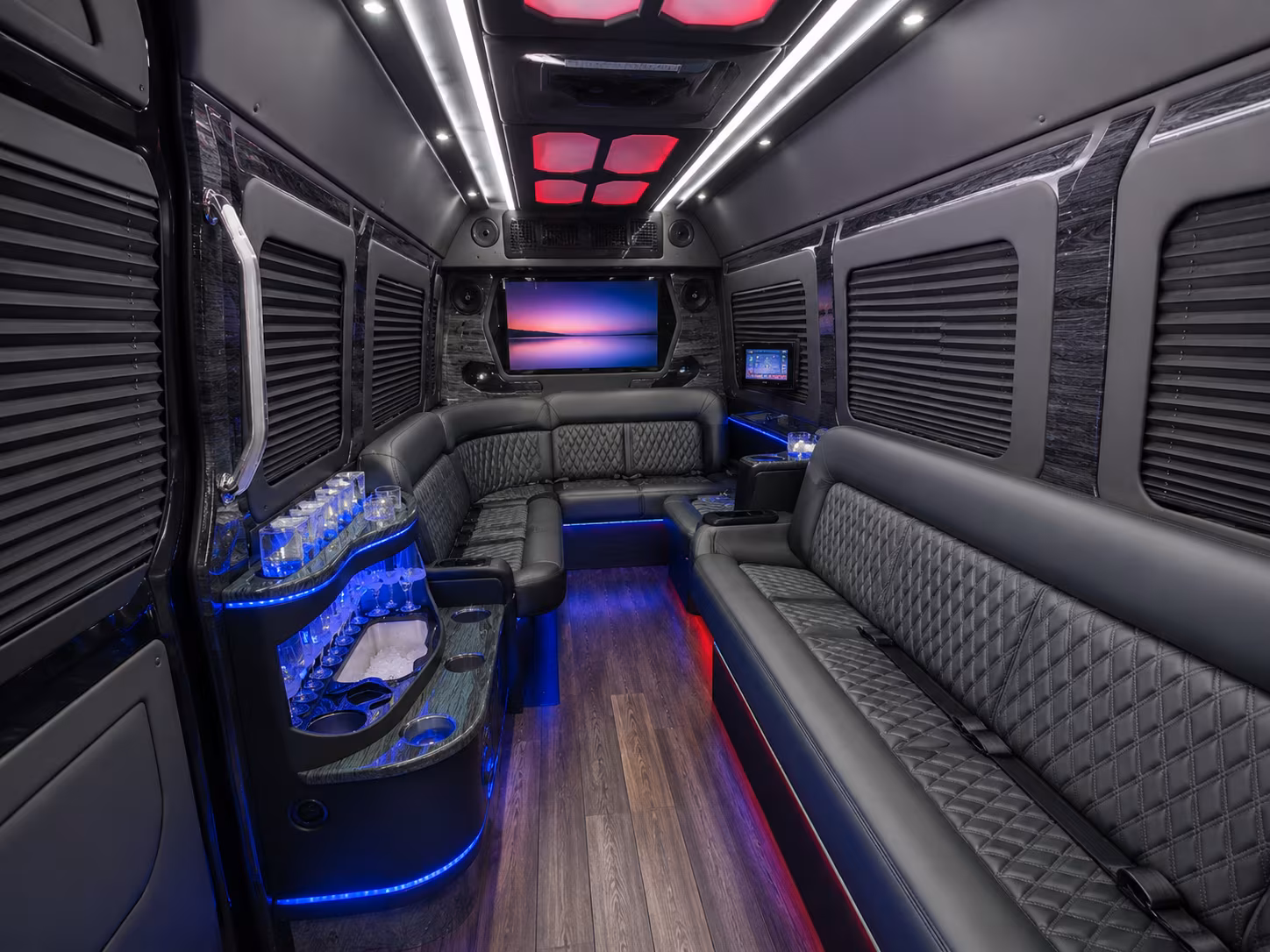 wilmington 50 passenger party bus interior